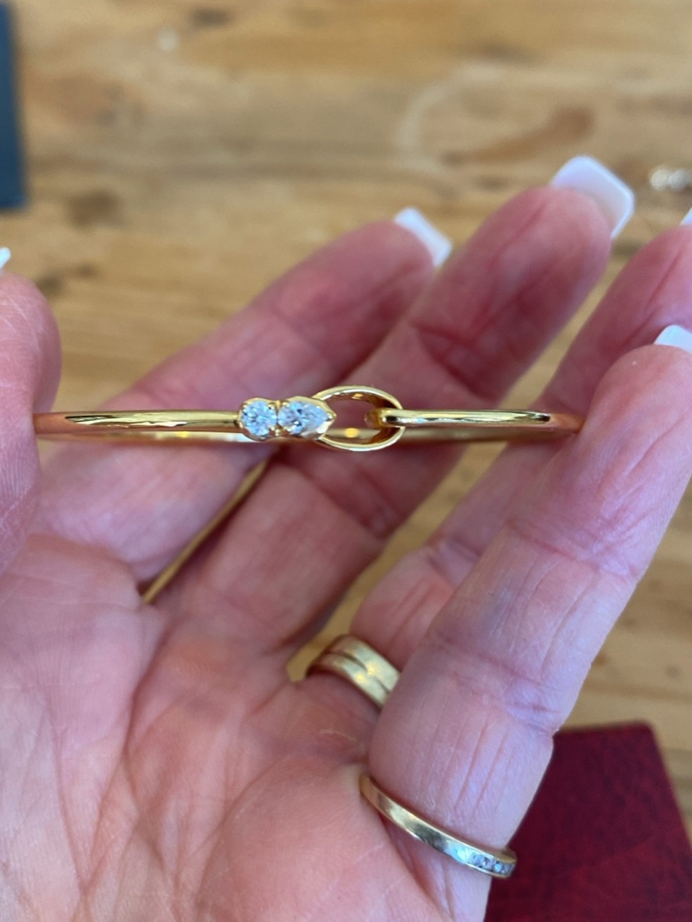 Gorgeous Gold vermeil & moissanite Hook Bracelet!